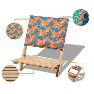 Sillas de <span class=keywords><strong>Playa</strong></span> Modernas para Exteriores, Plegables y Portátiles, de Lona Oxford con Marco de Madera, para Viajes en Auto, Pequeños Taburetes con Respaldo para Camping en la Arena - Product Image 3