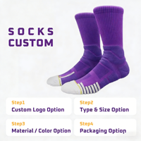 Chaussettes de sport personnalisées pour hommes, chaussettes de basketball rembourrées, chaussettes athlétiques épaisses à semelle en tissu éponge, chaussettes de sport à adhérence rapide et antidérapantes