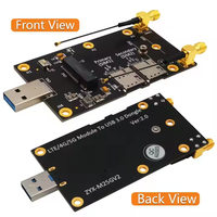Adaptateur Module Sans Fil Port USB 3.0 vers Logement NGFF M.2 Clé B avec Double Emplacement Nano SIM et 2 Antennes pour Modem WWAN 5G 4G GSM LTE