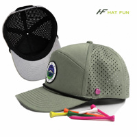 Casquette de baseball structurée à 5 panneaux avec logo brodé personnalisé, en nylon perforé au laser, respirante, pour hommes et femmes