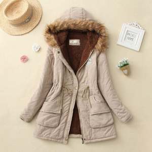 Parka à capuche épaisse et chaude pour femmes Mujer Manteau rembourré en coton Long Paragraphe Plus Size Slim Jacket Female - Product Image 5