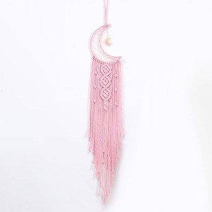 Tenture murale attrape-rêves en macramé, plumes tissées - Maison