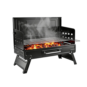 Barbecue au <span class=keywords><strong>charbon</strong></span> de bois portable Pinnovo, pliable, style valise - Barbecue pour le camping en plein air, usage domestique - Product Image 5