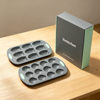 Ensemble de moules à madeleines en silicone, 9 cavités et 12 cavités, plateau à gâteaux en forme de coquille avec poignées pour la cuisson au four