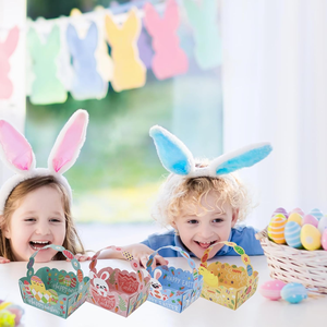 24 Cestas <span class=keywords><strong>de</strong></span> Regalo <span class=keywords><strong>de</strong></span> Pascua <span class=keywords><strong>para</strong></span> Niños, Lindas Cajas <span class=keywords><strong>de</strong></span> Dulces <span class=keywords><strong>de</strong></span> Conejito <span class=keywords><strong>de</strong></span> Pascua con Asa, Decoración <span class=keywords><strong>para</strong></span> la Casa, Suministros <span class=keywords><strong>para</strong></span> Fiestas Escolares - Product Image 6