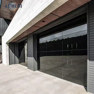 Aumegi Front Button Garage Door Aluminium Garage Door Glass No Ceiling Rails Sectional Garage Doors