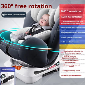 Siège auto pour enfant avec interface rigide <span class=keywords><strong>ISOFIX</strong></span> rotative à 360 degrés, siège de sécurité pour bébé portable, capacité de charge de 9 à 36 kg, âges de 0 à 12 ans - Product Image 4