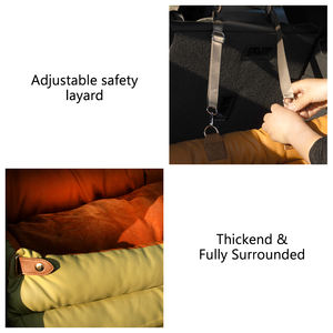 Luxus-Hundebetten Kunstleder-Hundeautositz-Erhöhung Doppelsitze Haustier-Autositz-Bett mit Sicherheitsgurt Anpassbares LOGO Haustierbetten - Product Image 3