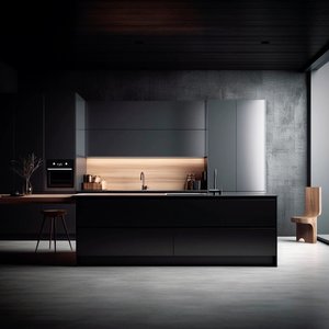 خزانات سكنية عصرية بتصميم شامل لشقق الفيلات وخزانات جانبية سوداء عالية الجودة تُصمم حسب الطلب - Product Image 2