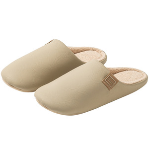 Da <span class=keywords><strong>uomo</strong></span> comode pantofole da donna in <span class=keywords><strong>pelle</strong></span> antiscivolo per interni esterni sandali Flat Slide traspiranti scarpe da <span class=keywords><strong>casa</strong></span> per l'ufficio invernale - Product Image 1