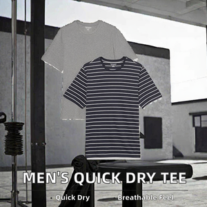 Camiseta Deportiva Personalizada para Hombre, Informal, de Punto, a Rayas, de Secado Rápido, Transpirable, Ajustada, para Entrenamiento, Gimnasio, Ejercicio al Aire Libre - Product Image 2