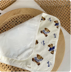 Tapis à langer portable pliable en coton biologique pour nouveau-né, matelas imperméable pour bébé, tapis de jeu - Product Image 4