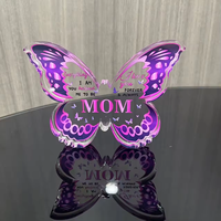 Plaque en acrylique personnalisée en forme de papillon, ornement d'appréciation, bloc signalétique transparent, couleur personnalisée, logo personnalisé, pour femme