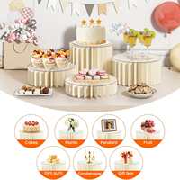 Présentoir Cylindrique Pliable 60 Pages en Carton pour Gâteaux, Cupcakes, Bijoux, Décoration de Table de Desserts, Mariages et Fêtes