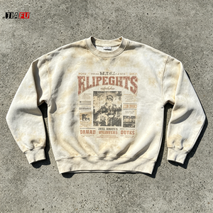 300gsm <strong>Men's</strong> Crew Neck Sweatshirt Vintage Faded Casual Pullover Fleece Cozy Top Perfect Gift <strong>S</strong>-3XL Acid Washed Custom Graphic - Product Image 1