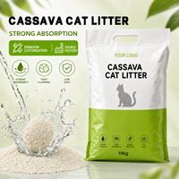Service ODM disponible, différentes options de poids de conditionnement, granulés naturels pour chats, litière fiable en manioc pour chats domestiques