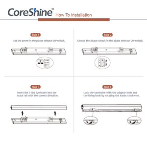 Coreshine Siêu Thị <span class=keywords><strong>Led</strong></span> Tuyến Tính Theo Dõi Ánh Sáng Phù Hợp Với 4 & 6 Dây Theo Dõi Đường Sắt - Product Image 4