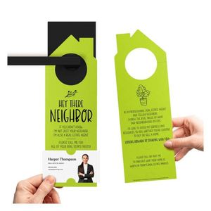 Impresión de tarjetas de cartón personalizadas para bienes raíces, colgadores de puerta, volantes, etiquetas, tarjetas de visita, marketing inmobiliario - Product Image 5