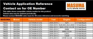 T8622 MASUMA Amortisseur de hayon à ressort à gaz avec support métallique OEM, vente en gros pour SKODA - Product Image 2