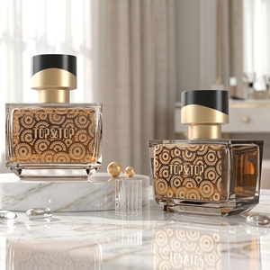 Accepter les flacons de parfum de luxe rectangulaires carrés arabes dorés personnalisés Flacon de <span class=keywords><strong>parfumerie</strong></span> Flacon de parfum vide en verre de 70ml - Product Image 1