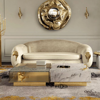 Table basse carrée de luxe avec plateau en marbre noir et blanc et verre trempé, personnalisable pour salon, maison, villa, mobilier