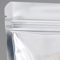 Sachet Doypack en Mylar argenté avec fenêtre transparente et fermeture éclair refermable, en feuille d'aluminium, pour emballage alimentaire, vente en gros OEM