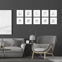 Interrupteur mural FIKO avec USB/Type-C/Gradateur/Rideau/Interphone/Interrupteur lumineux et prise de courant