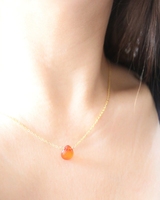 Collier en cornaline unisexe en cristal naturel avec chaîne à maillons en acier inoxydable bijoux pour cadeau en gros