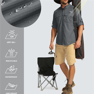 Camicie da pesca、all'aperto、manica lunga、con bottoni、vestiti da pescatore、protezione solare、traspirante、con tasca - Product Image 2