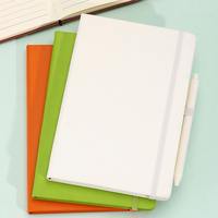 Carnet à couverture rigide personnalisé avec logo, A5, en cuir PU blanc, cadeau, logo unique, carnet de notes, journal, planificateur, carnets personnalisables