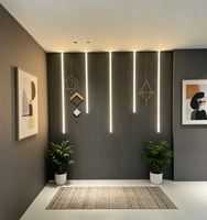 Panneau mural WPC classique avec éclairage LED pour salle de bain et salle de sport, prix de gros direct usine