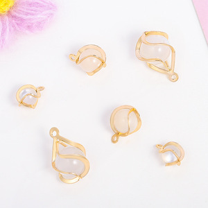 Colgante trenzado con cuentas de ojo de gato chapado en cobre y oro, accesorio de joyería DIY para pendientes, collar, manualidades, forma redonda de 8mm - Product Image 4