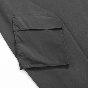 Chemise de sport vintage pour homme, 100% coton, style streetwear hip-hop, gris foncé, qualité luxe, décontractée et tendance. - Product Image 2