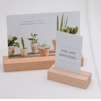 Porte-cartes de visite rectangulaire en bois massif, support pour cartes postales, décoration de calendrier de bureau, support pour menus de restaurant, porte-étiquettes de boulangerie