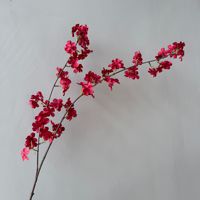 Ranting Bunga Sakura Buatan Gaya Zen 2 Cabang, Model Plastik Sutra untuk Dekorasi Lantai, Cocok untuk Aula Pernikahan