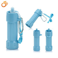 Paille de filtre à eau personnelle portable à fourniture directe d'usine orange pour la survie en plein air, le camping et la randonnée