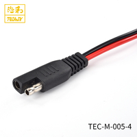 Cables de Extensión de Alimentación de Bajo Voltaje 12V CC, Conductor de Cobre SPT-2 18Awg, Cable Flexible Rojo y Negro, Conector SAE, Enchufe EOBD 7.5A para Auto