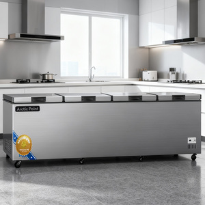 Congélateur horizontal commercial pour fabricants, 4 portes, 1400 litres, en acier inoxydable, congélateur coffre, congélateur commercial profond à <span class=keywords><strong>vendre</strong></span> - Product Image 1
