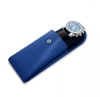 Sac en cuir PU de luxe personnalisé pour montre avec carte insérée, impression de logo personnalisée, pochette d'emballage pour bijoux en similicuir