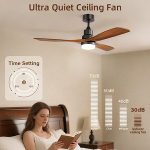 <b>Ceiling</b> Fan With <b>Light</b> 3 Blades Wood DC Motor <b>Remote</b> <b>Control</b> Outdoor Indoor Use - Product Image 2