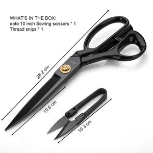 Ciseaux de couture Doto 10,5 pouces, lame forgée en acier inoxydable pour la couture et la découpe de tissus, usage professionnel - Product Image 3