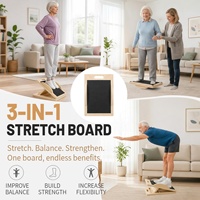 CZFIT Planche d'équilibre inclinée en bois 3-en-1 portable, durable, écologique et antidérapante pour exercices intérieurs des jambes et squats