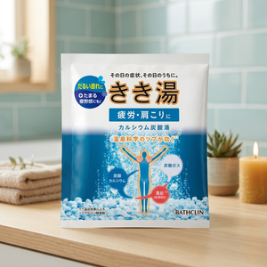 Polvo de Baño de Carbonato de Calcio Azul Cielo, Aditivo de 30g con Aceites Naturales, Aroma Relajante a Ramune, Bathclin Kikiyu 4548514136656 - Product Image 3