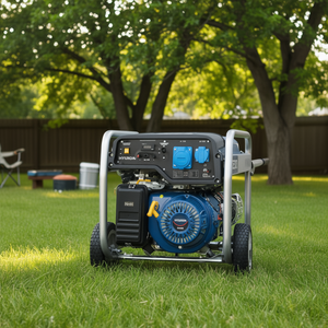 Générateur Hyundai Pt6500 5,8 kW 389 cm³ portable à essence avec roues et poignée - Product Image 3