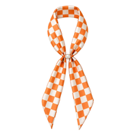 Élégant collier-écharpe magnétique à carreaux pour le jour du match, collier magnétique en perles, choker en soie satinée pour femme
