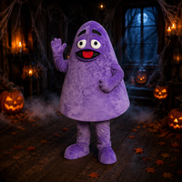 Costume de mascotte en peluche Grimace violette Efun pour adulte, costume de personnage de dessin animé pour fête, Halloween, publicité, carnaval, défilé