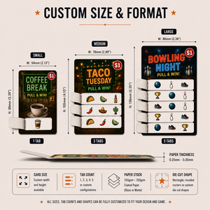 Custom Printed Five Window Pull Tab Tickets Break Open Instant Win Lottery Game Cards for Bars Fundraisers and Charity Events - Product Image 3