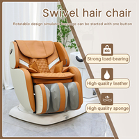 Fauteuil de Lavage Professionnel Électrique Moderne de Haute Qualité pour Salon de Coiffure, avec Cuvette, Couleur Orange