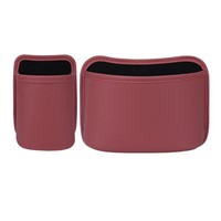 Boîte de rangement latérale pour siège de voiture en cuir de luxe avec porte-gobelet et 1 à 3 compartiments