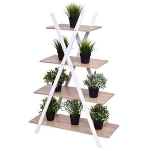 <span class=keywords><strong>X</strong></span>자형 나무 4단 책장 사다리 선반 수납용 - Product Image 6